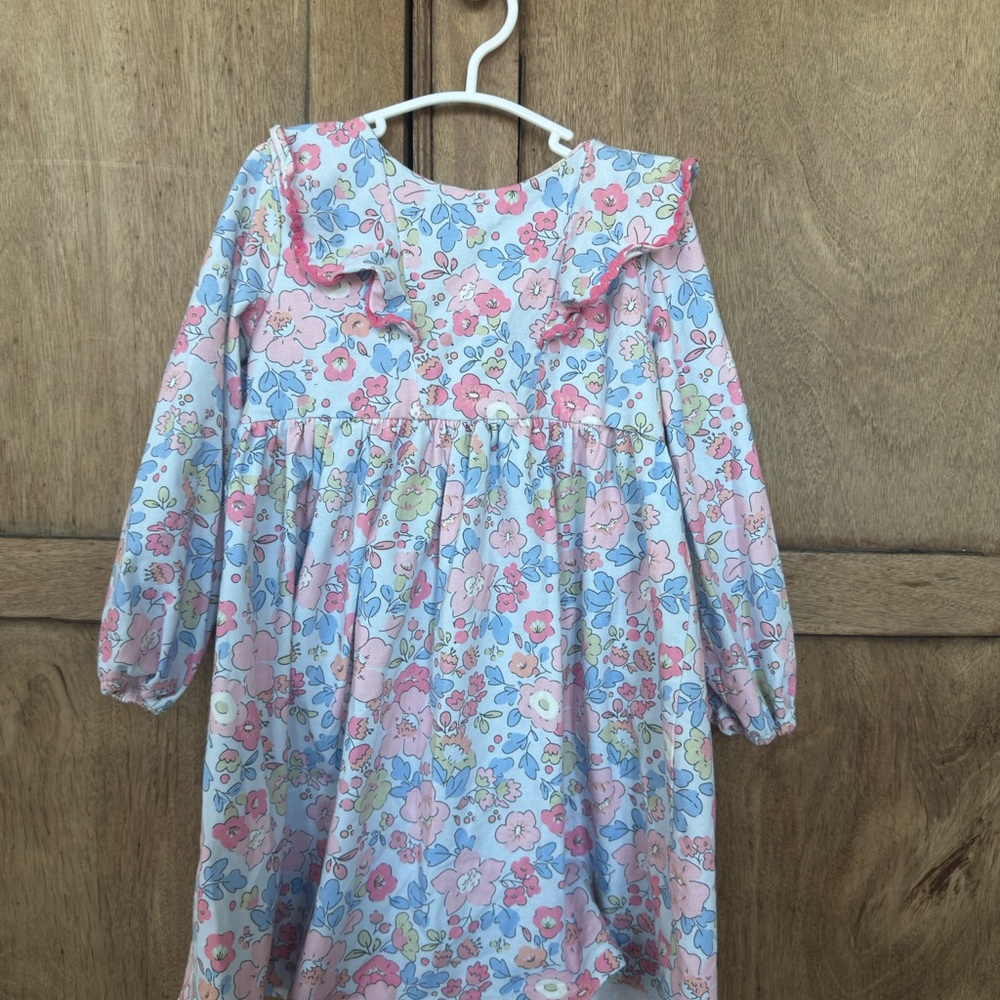Floral Kids Dress - Pink and Blue